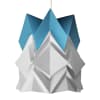 Pantalla origami pequeña blanca y azul en papel