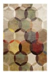 Kurzflor Teppich mit Vintage-Kreismuster in warmen Tönen 160x225