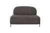 Sofá de tela gris de 2 plazas