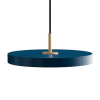 Suspension led top doré diamètre 43cm bleu