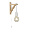 Aplique  lampara de pared con enchufe madera,polipropileno blanco 22