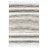 Tapis 100% coton lignes sable-blanc 160x230