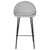 Chaise de bar tissu gris clair et pieds métal
