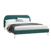 Struttura letto in velluto verde e ottone 160x200 cm