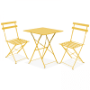 Tavolo da giardino e 2 sedie in acciaio giallo