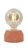 Lampe hexagone en béton orange fabrication artisanale