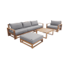 Conjunto de jardín cojín gris sofá sillones y mesa