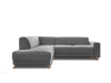 Canapé d'angle gauche convertible 5 places en tissu gris