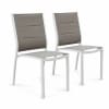 Coppia di sedie da giardino moderne in alluminio e textilene bianco
