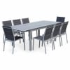 Ensemble table extensible et chaises 8 places anthracite