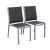 Coppia di sedie da giardino moderne  in alluminio e textilene grigio