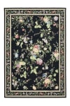 Tapis floral tissé plat - noir 160x230 cm