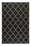 Tapis exterieur noir motif oriental gris 170x120