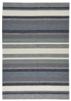 Tappeto in poliestere trapuntato a mano - blu multicolore - 70x140 cm