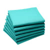 Lot de 6 serviettes en coton traite Teflon, Turquoise 45 x 45