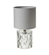 Lámpara de mesita de noche tallada luxury cristal gris de 29x15x15 cm