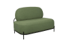 Sofá de tela verde de 2 plazas