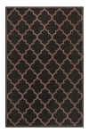 Outdoor-Teppich, schwarzes orientalisches Muster 200x133