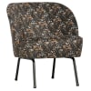 Fauteuil cocktail velours fleuri noir