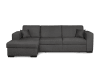 Canapé d'angle gauche convertible 4 places en tissu gris foncé