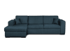 Canapé d'angle gauche convertible en tissu bleu