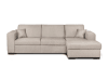 Canapé d'angle droit convertible en tissu beige