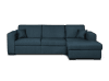 Canapé d'angle droit convertible en tissu bleu