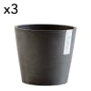 Pots de fleurs noir D20 - lot de 3