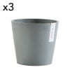 Pots de fleurs bleu gris D20 - lot de 3