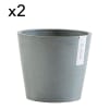 Pots de fleurs bleu gris D20 - lot de 2
