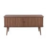 Buffet en bois finition Noyer avec portes coulissantes