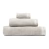 Set de tres toallas de baño (30x50+50x100+70x140) gris perla