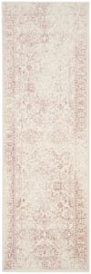 Tapis de salon interieur en ivoire & rose, 76 x 244 cm