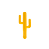 Cactus mural en aluminium jaune H70cm