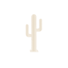 Cactus 2 branches mini en aluminium blanc H30cm