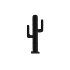 Mini cactus de jardin 2 branches en aluminium noir H30cm