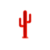 Mini cactus de jardin 2 branches en aluminium rouge H30cm