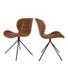 2 sillas de diseño con aspecto de cuero marrón