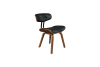 Sessel aus Holz und Leder, braun