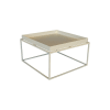 Table basse minimaliste en métal crème