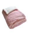 Manta de vellón "imitación conejo "220x240cm rosa