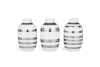 Set de 3 vases en miniature argent H8cm
