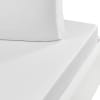 Drap housse uni en satin de coton Blanc 140x190 cm
