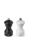 Duo moulins poivre et sel manuels en bois noir et blanc H10cm