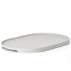 Plateau ovale en métal gris clair 35x23cm