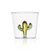 Verre tumbler cactus vert ambré