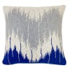 Coussin vague tricoté bleu 50x50