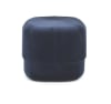 Pouf velours satiné bleu foncé H40cm