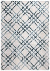 Tappeto da interno Bianco Avorio & Turchese, 91 X 152 cm