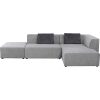 Canapé d'angle droit 4 places en tissu gris